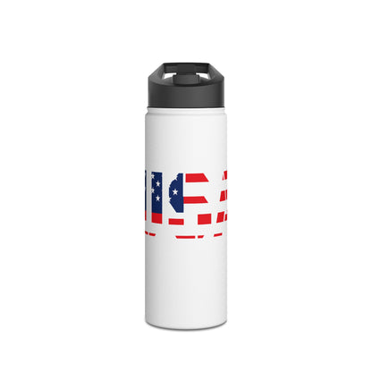 USA Flag Stainless Steel Water Bottle — Patriotic Travel Flask