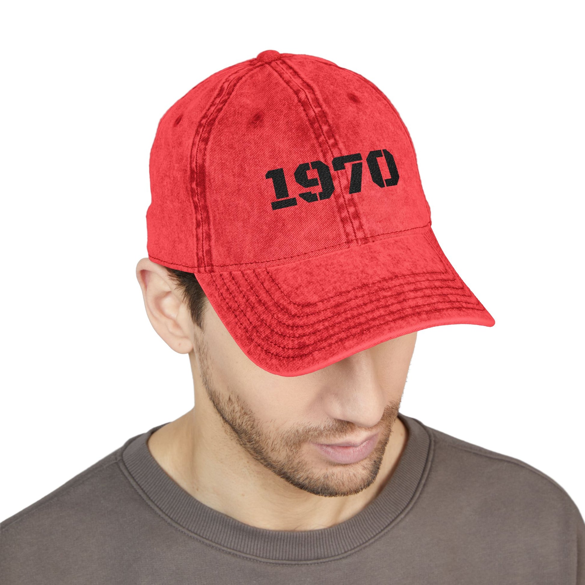 Vintage Embroidered Cap, Retro Baseball Hat, 70s Style Headwear, Gift for Dad, Casual Fashion Accessory - TRV
