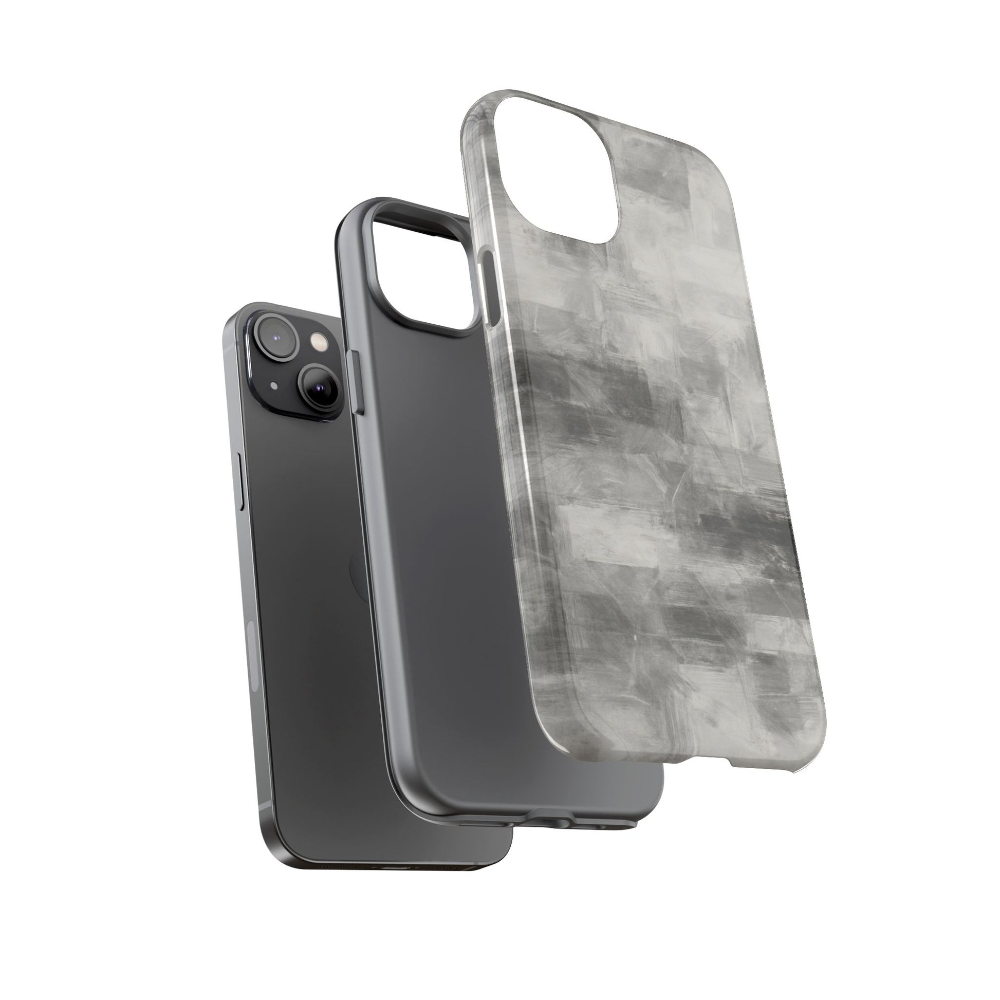 Abstract gray grid phone case for iPhone by Printify, featuring a tough protective design with modern geometric pattern.