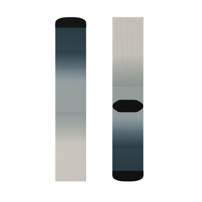 Blue Gray Ombre Sublimation Socks | Gradient Crew Socks