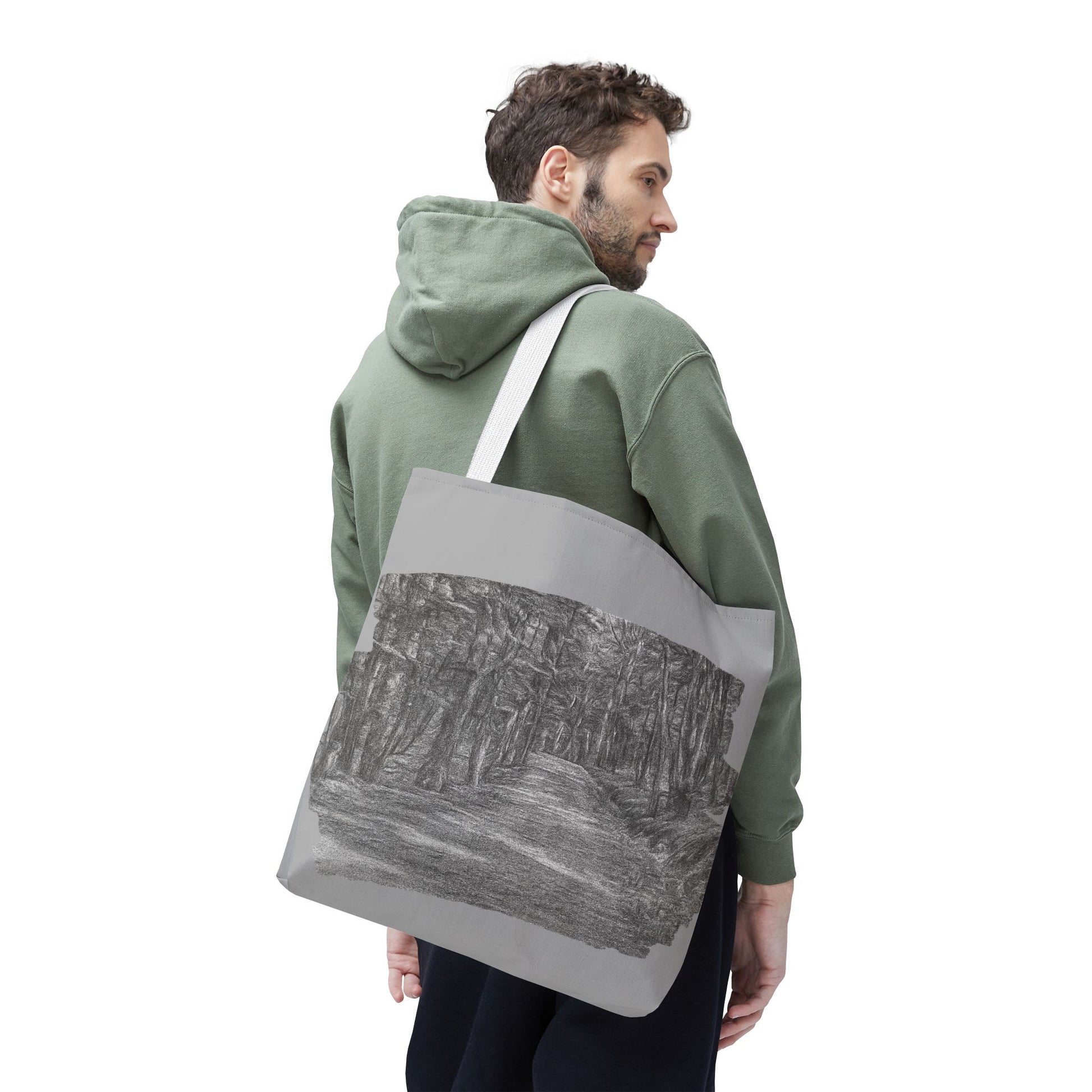 Scenic Path Tote Bag, Reversible Tote, Eco-Friendly Shopper, Outdoor Adventure Bag, Gift for Nature Lovers, Stylish Carryall - TRV