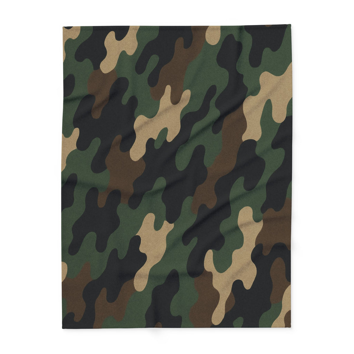 Camo Arctic fleece blanket by Printify, cozy tactical throw with camouflage pattern, ideal for camping and outdoor use