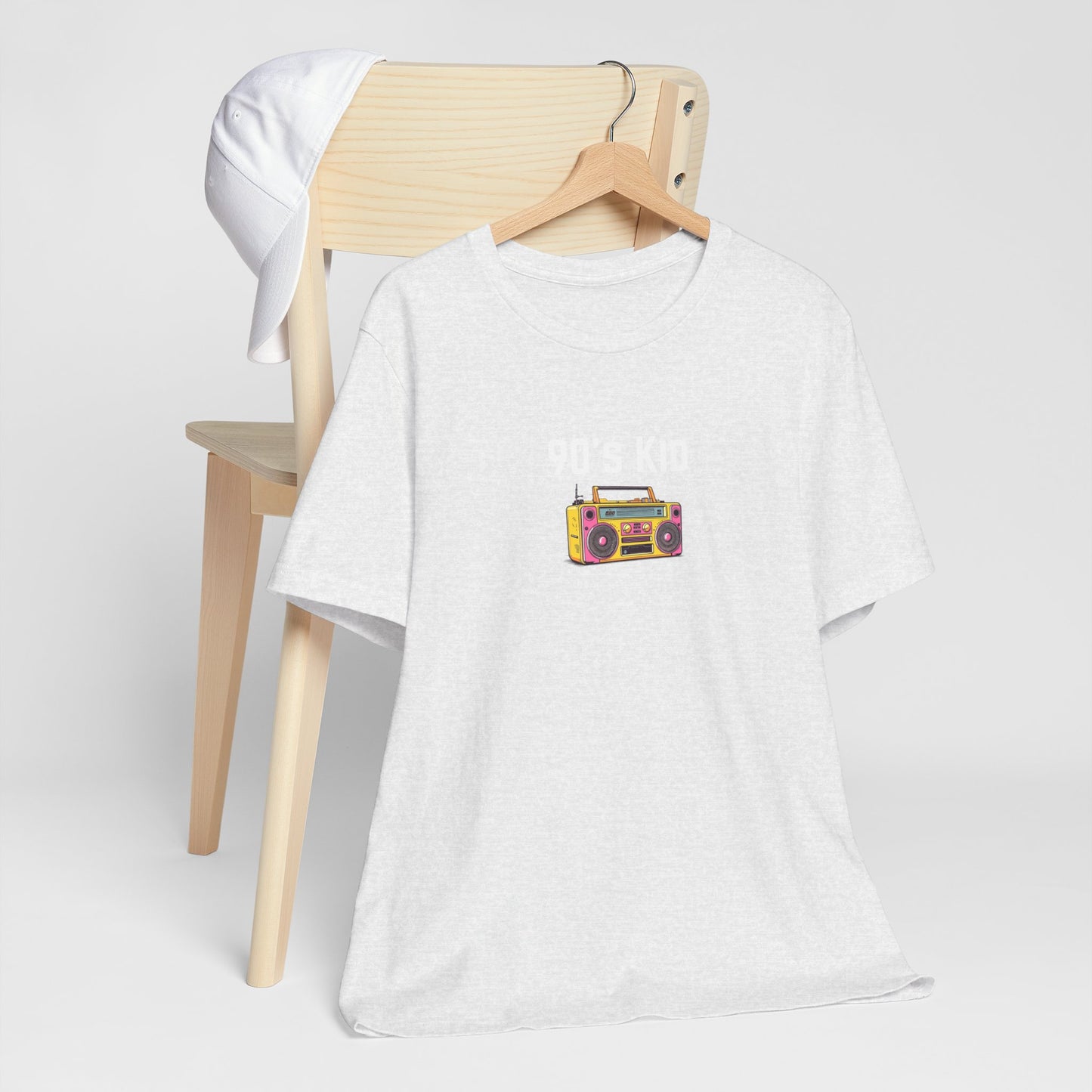 Retro Boombox Tee — 90s Kid Graphic T-Shirt