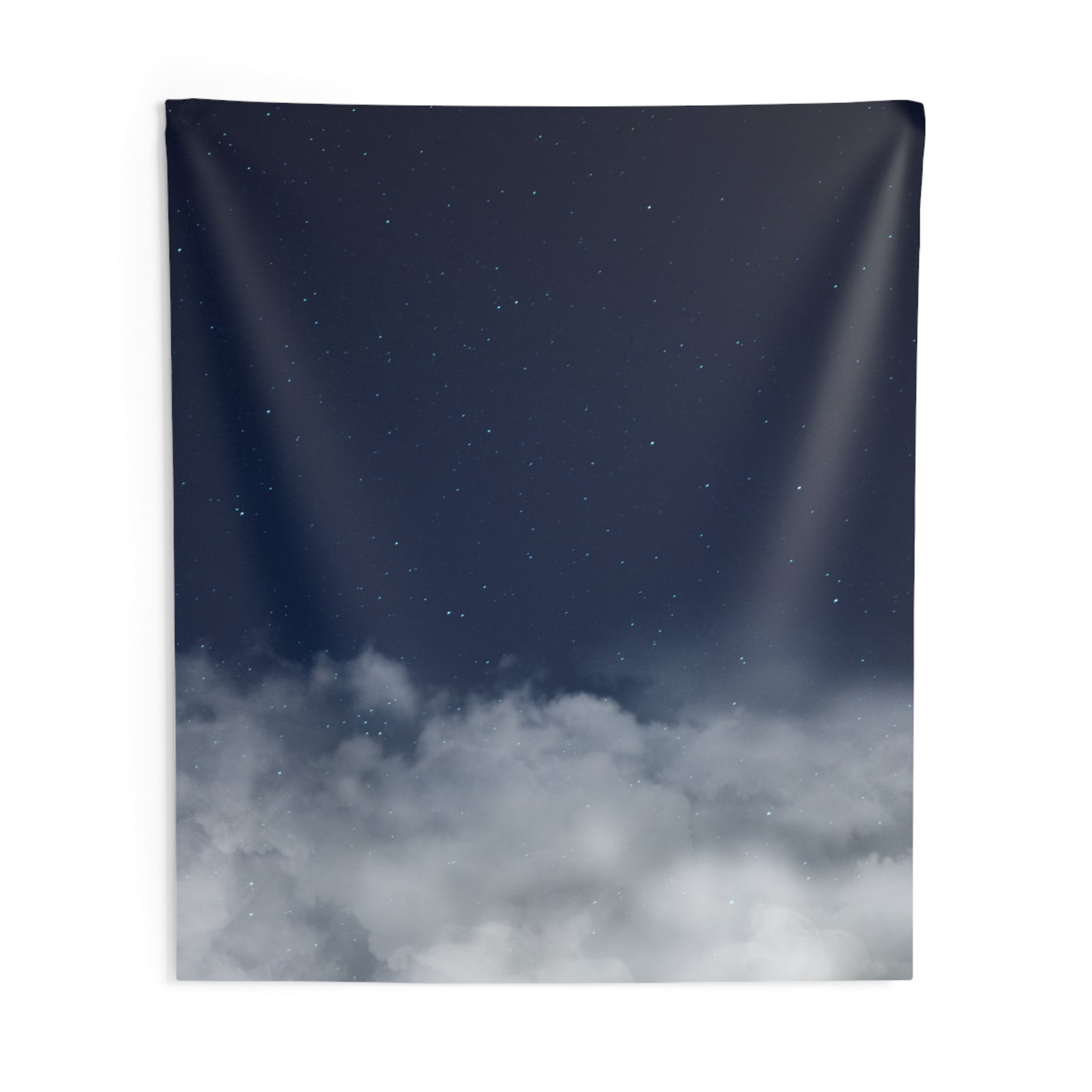 Night Sky Cloud Tapestry — Starry Blue Wall Hanging for Bedroom & Meditation