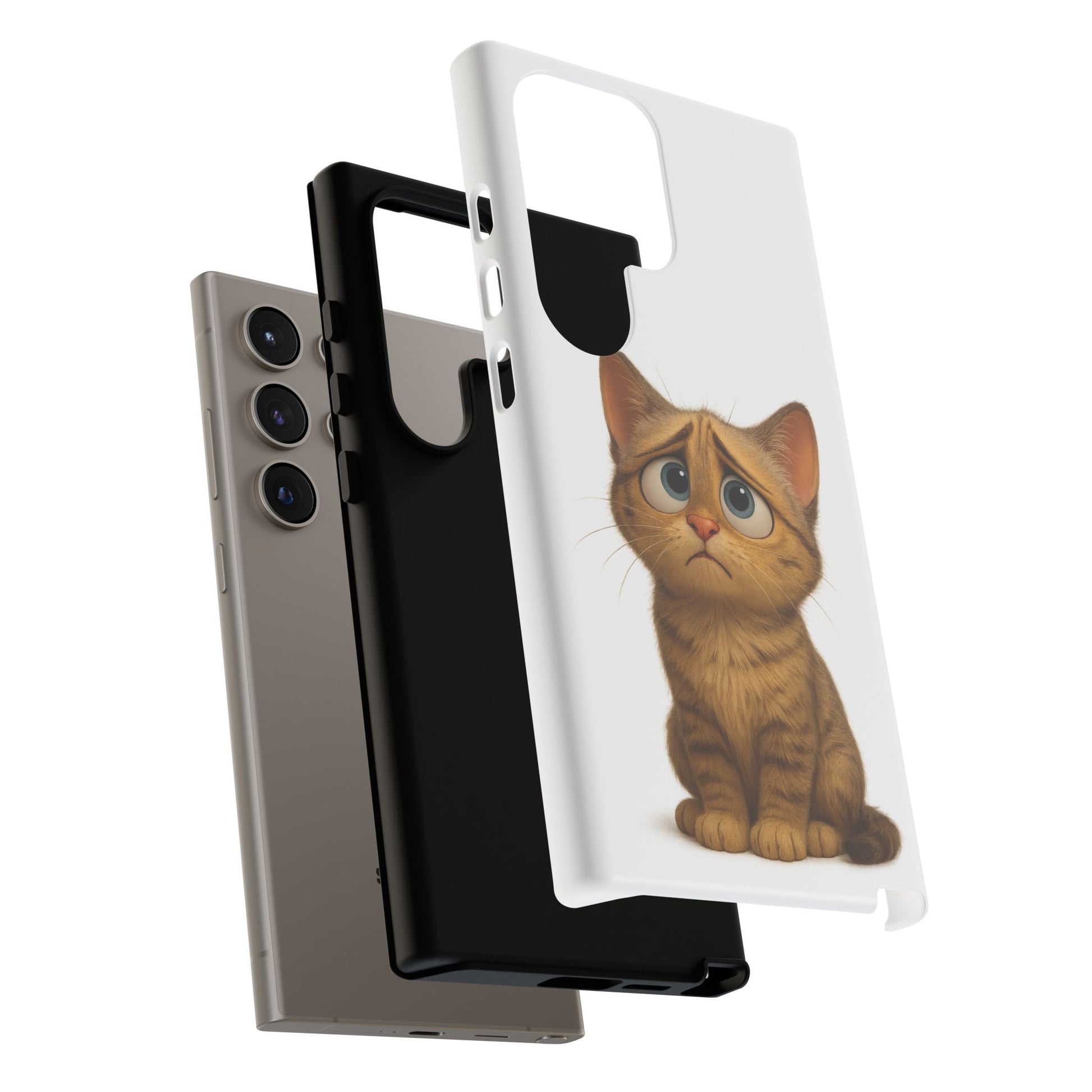 Cute Cat Phone Case, Funny Kitty Case, Animal Lover Gift, Cat Lover Accessory, Unique Cat Design Case, Pet Mom Gift - TRV