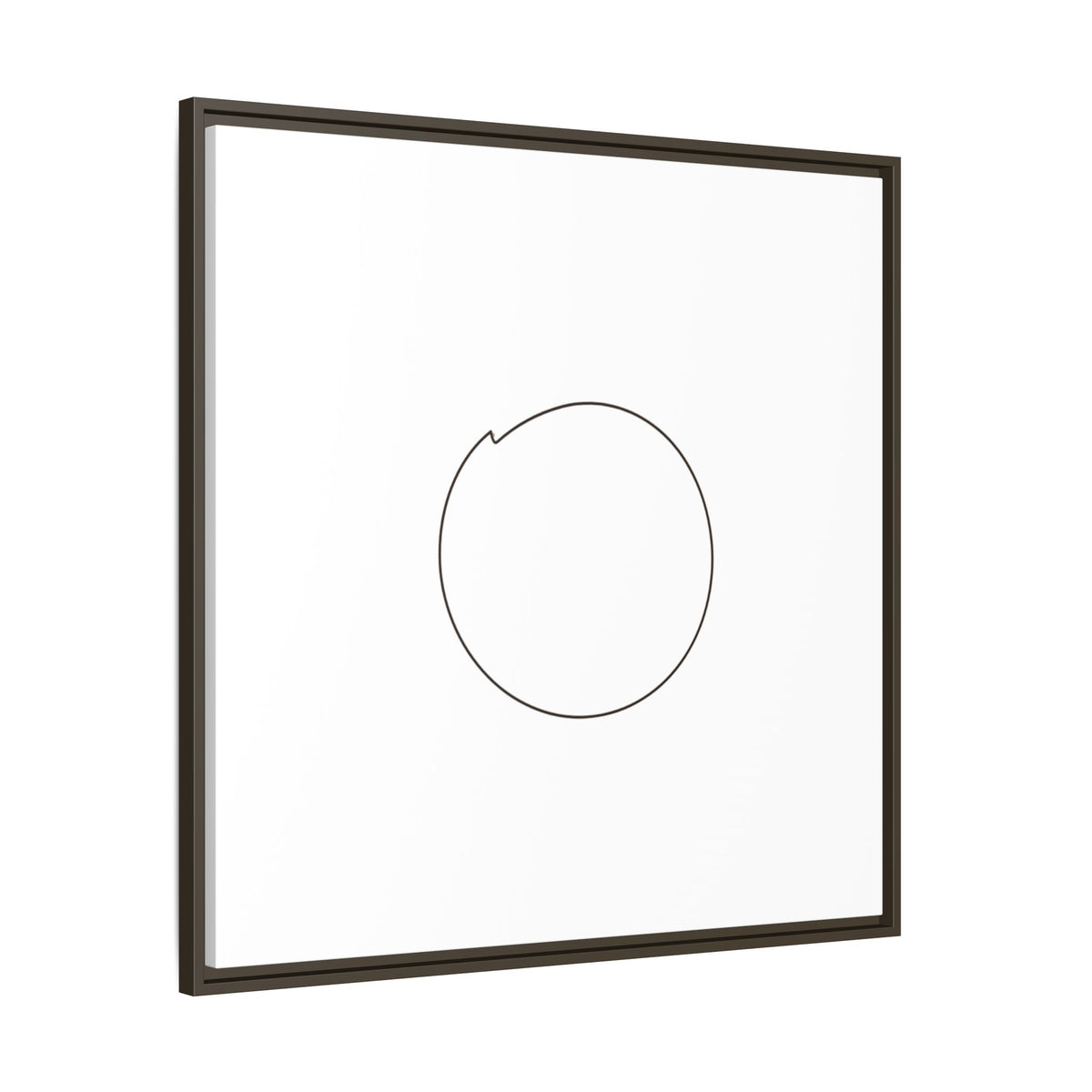 Framed matte canvas wall art featuring a minimal circular line design, printed by Printify for modern home decor.