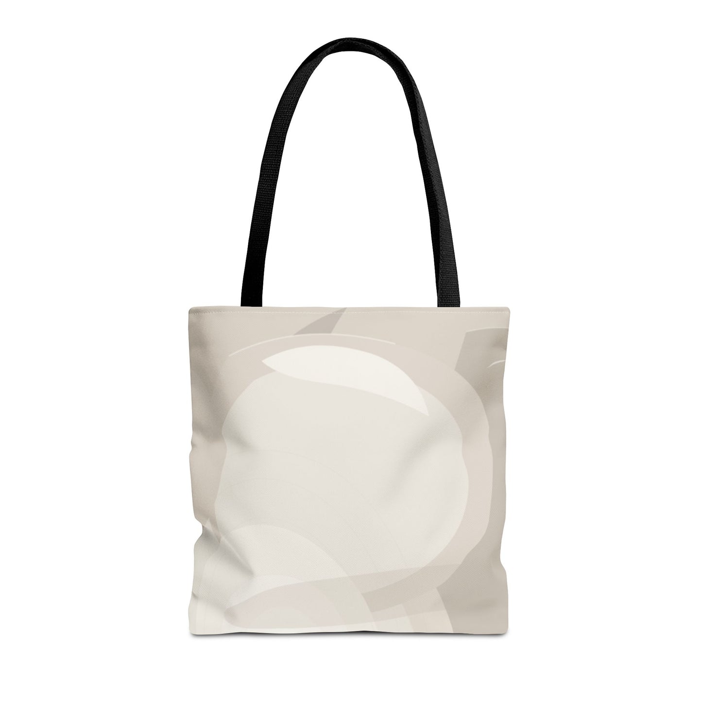 Neutral Abstract Circle Pattern Tote Bag | Minimal Beige AOP Canvas