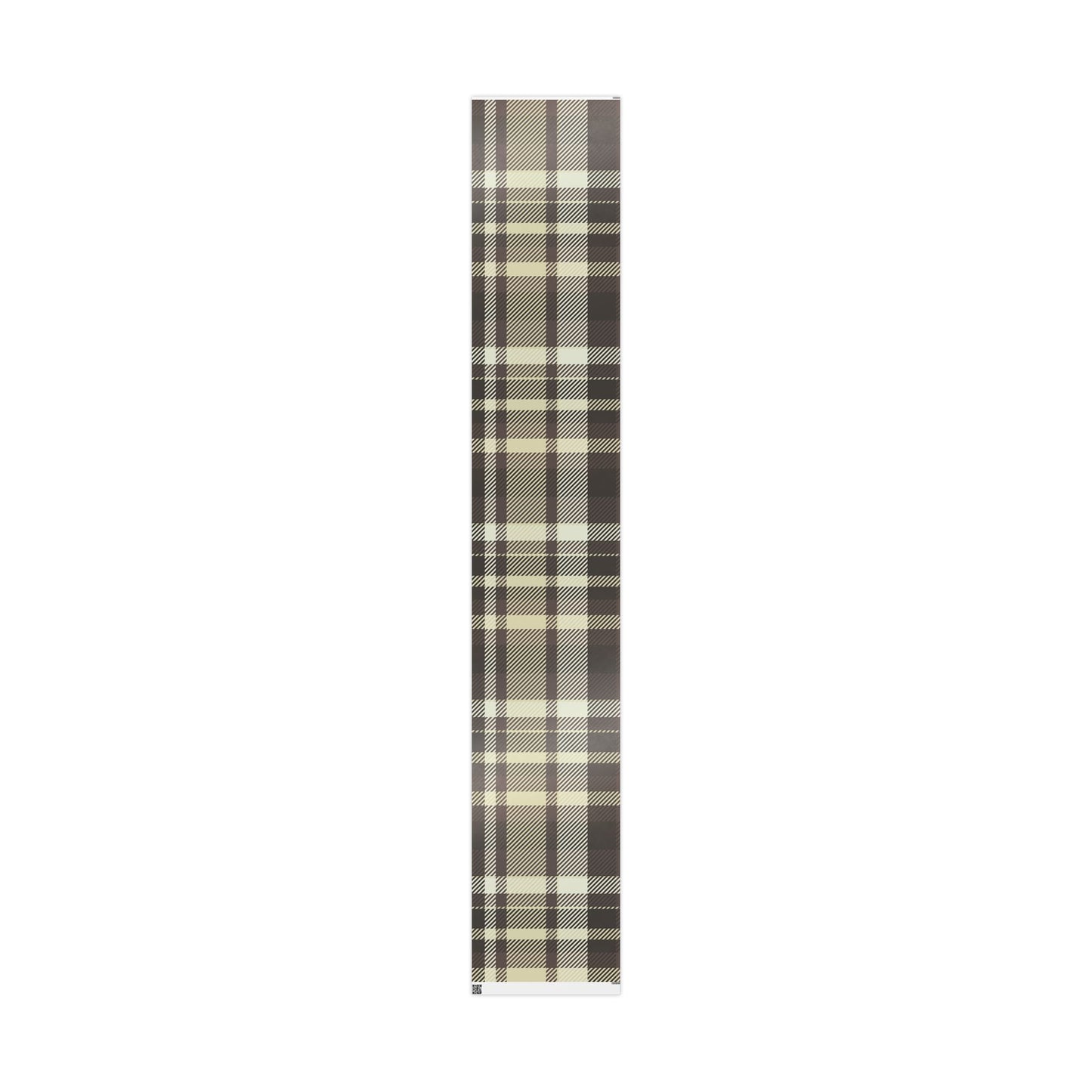Plaid Stripe Wrapping Paper Roll — Neutral Black & Cream Gift Wrap