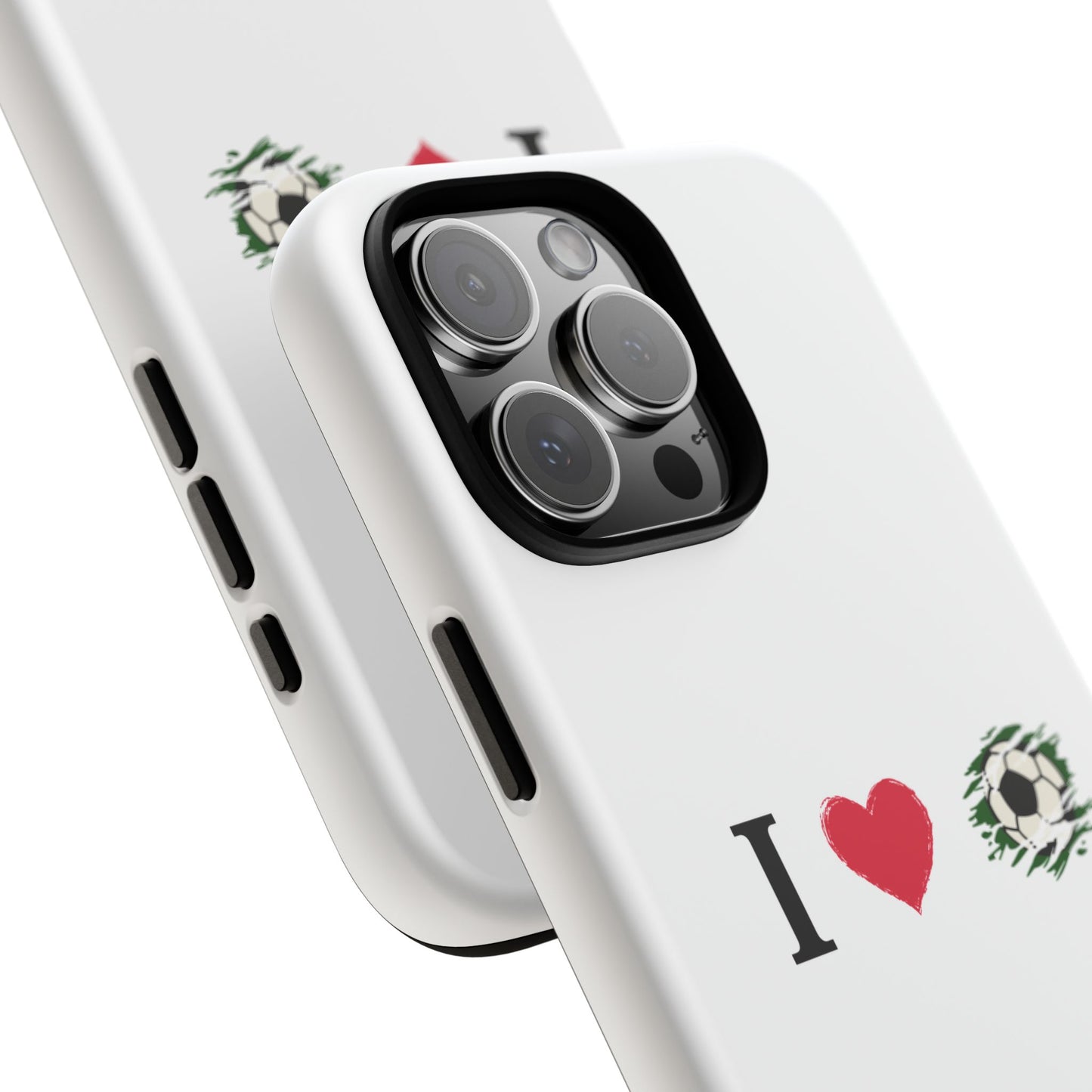 Soccer Phone Case, I Love Soccer, Tough Case Cover, Sporty Phone Accessories, Gift for Soccer Lovers, Unique Soccer Design - TRV