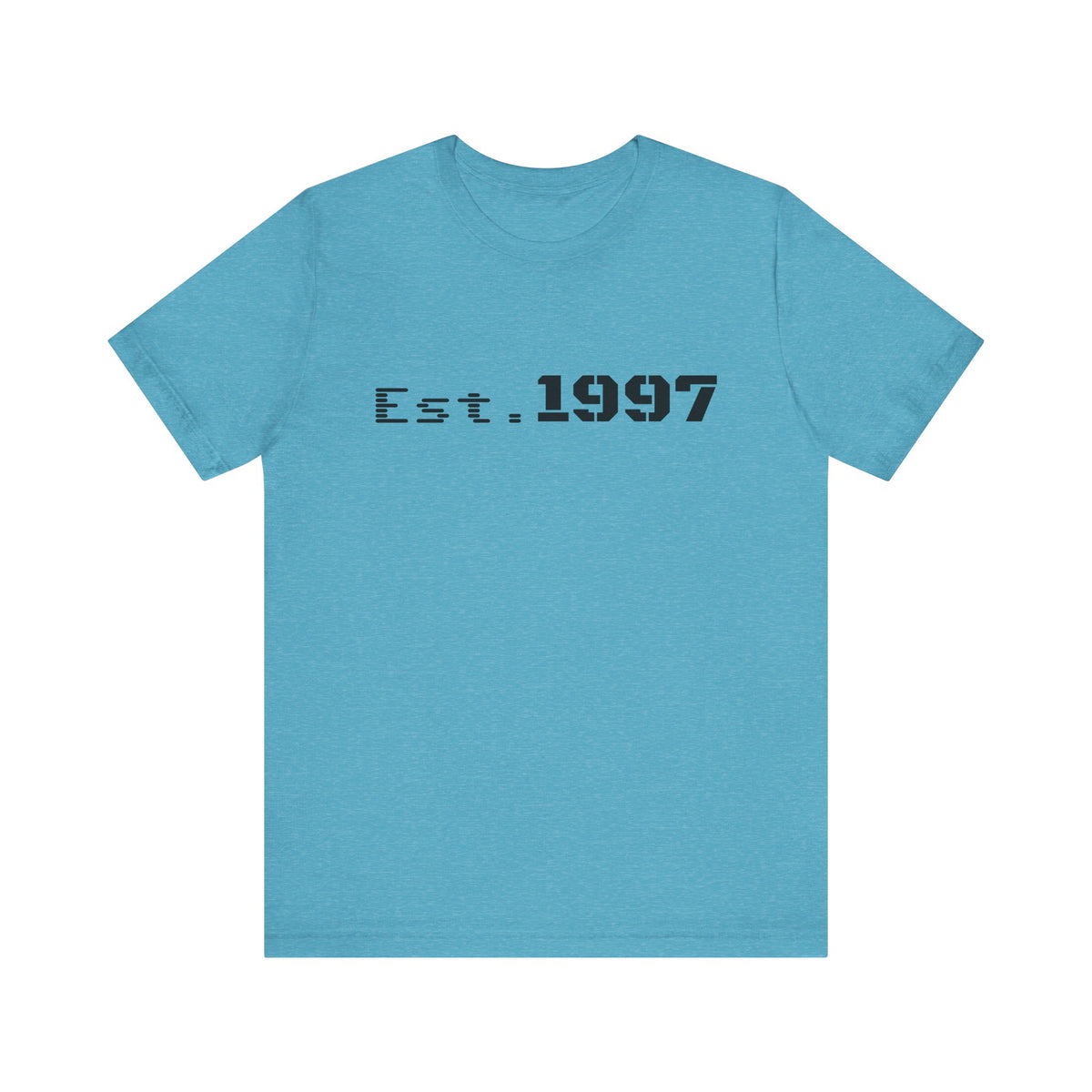 Vintage 1997 Established T-Shirt by Printify featuring retro design and bold "Est. 1997" text on classic cotton fabric.