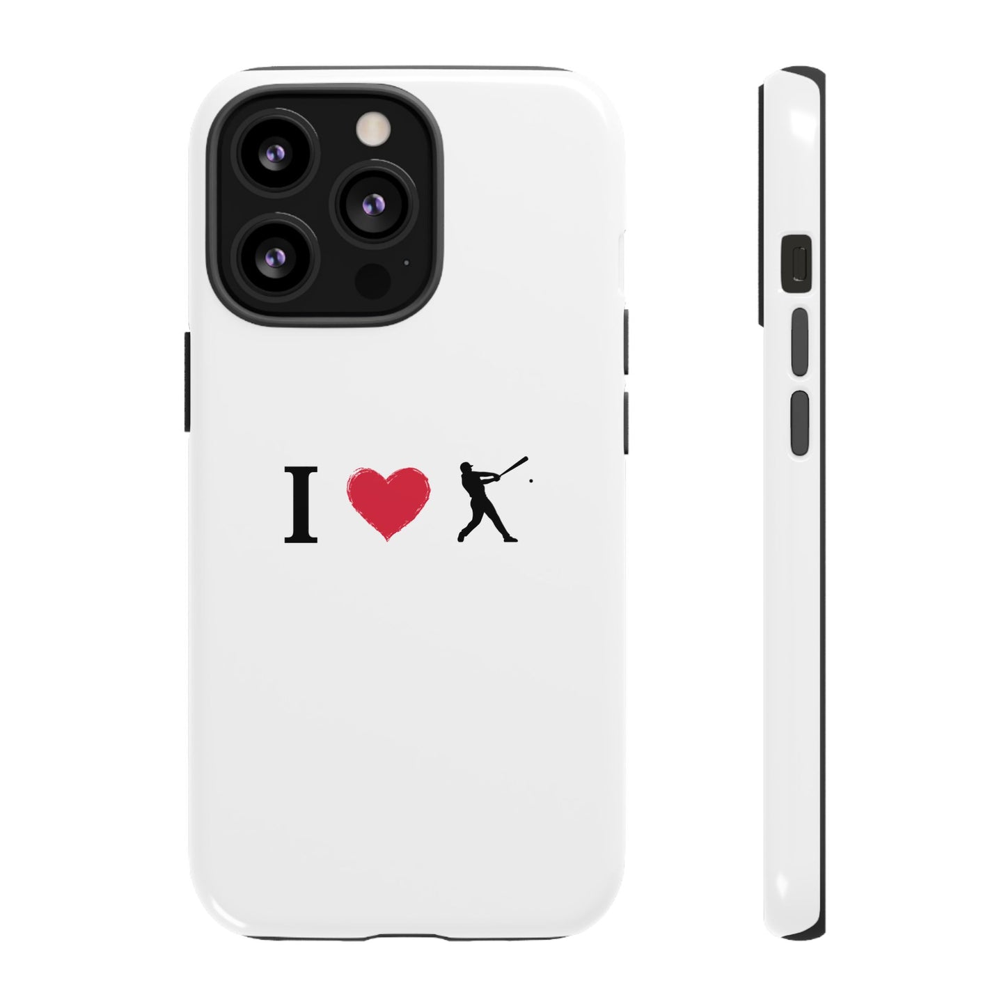 Baseball Love Phone Case, Tough Cases for Sports Lovers, i Heart Baseball Protection, Gift for Players, Cute Sports Case - TRV