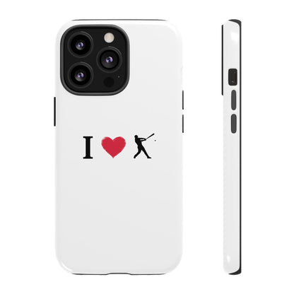 Baseball Love Phone Case, Tough Cases for Sports Lovers, i Heart Baseball Protection, Gift for Players, Cute Sports Case - TRV