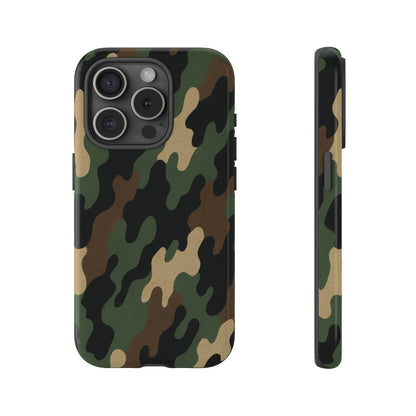 Camouflage tough phone case by Printify with rugged camo design, protective and durable for smartphone protection.