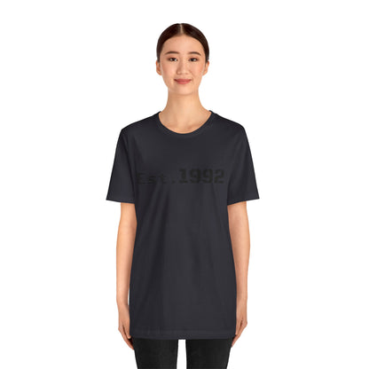 Retro vintage Est. 1992 T-shirt by Printify featuring classic design and comfortable fabric, perfect for casual wear.