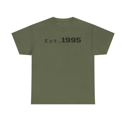 Unisex Heavy Cotton Tee - Est. 1995, Vintage Birthday Gift, Customizable Tee, Retro Unisex Shirt, Casual Everyday Wear