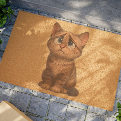Printify cute cat doormat featuring a playful cat design, perfect as a housewarming gift for cat lovers.
