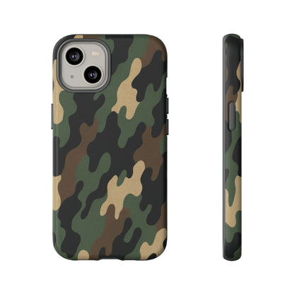 Camouflage Tough Phone Case by Printify, rugged camo design, protective cover for smartphone with durable, tough exterior.