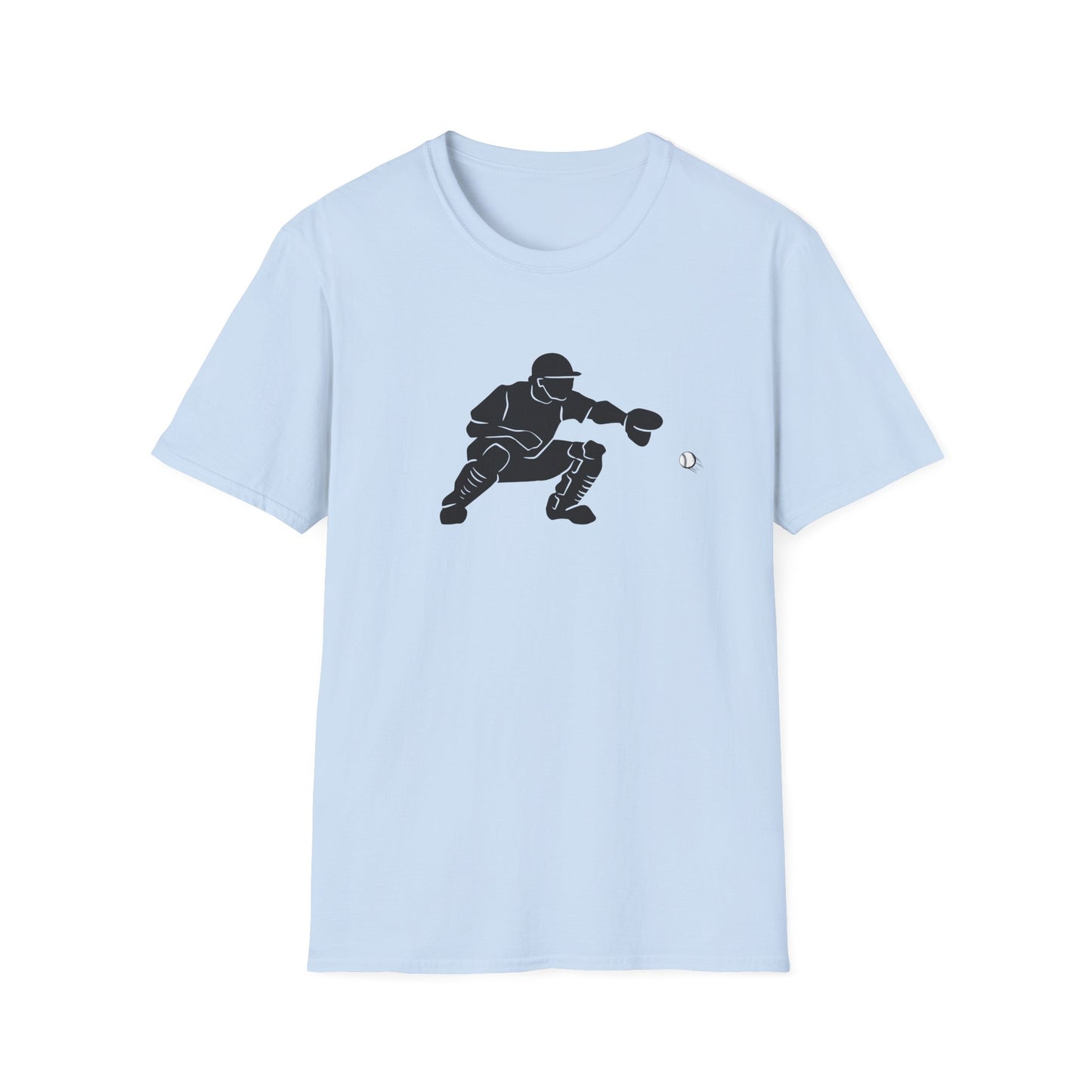 Baseball Catcher Unisex Softstyle T-Shirt, Sports Apparel, Gift for Athletes, Workout Gear, Casual Wear, Special Occasions