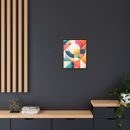 Colorful Geometric Abstract Art Matte Canvas Framed
