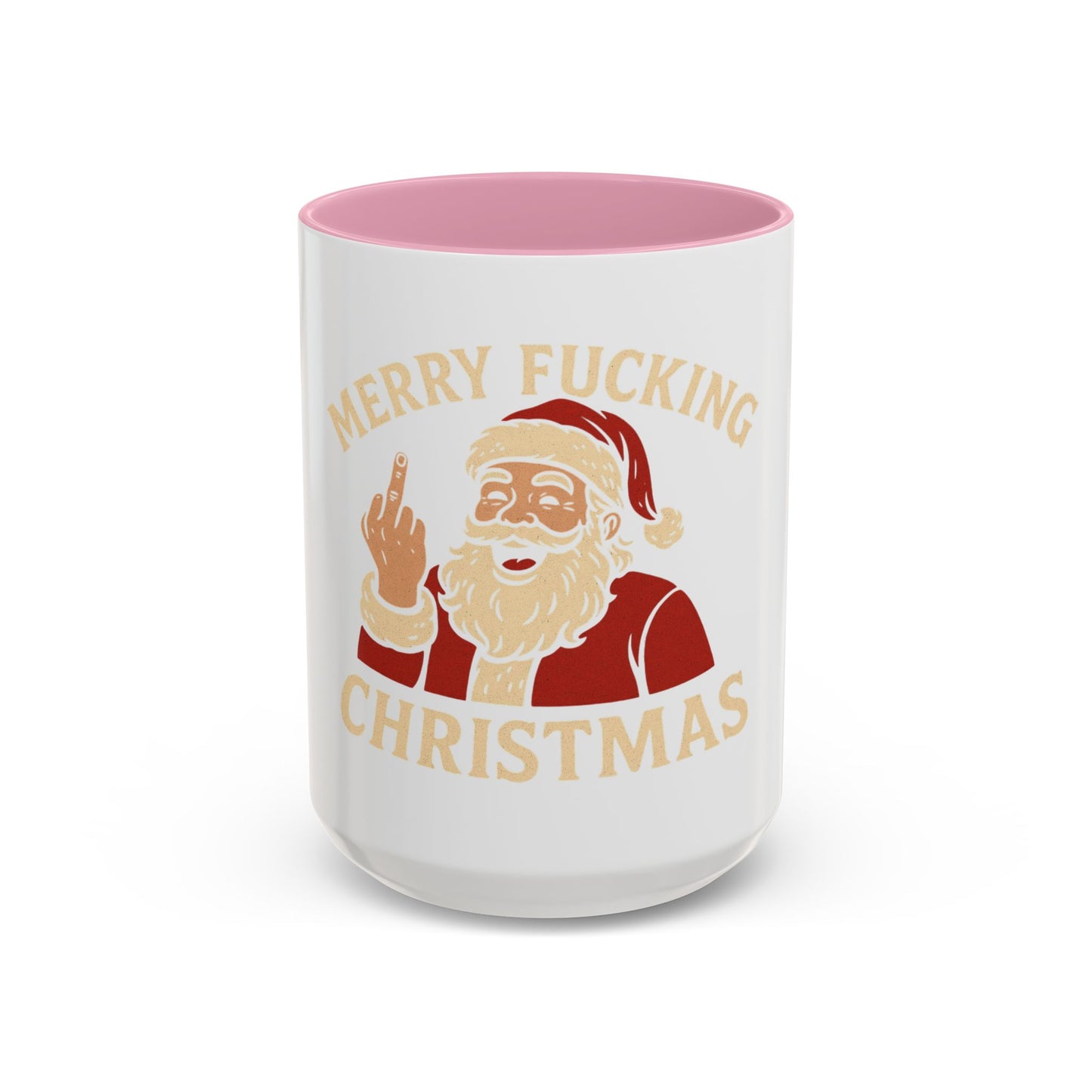 Merry Fucking Christmas Mug — Funny Santa Middle Finger Coffee Cup (11oz & 15oz)