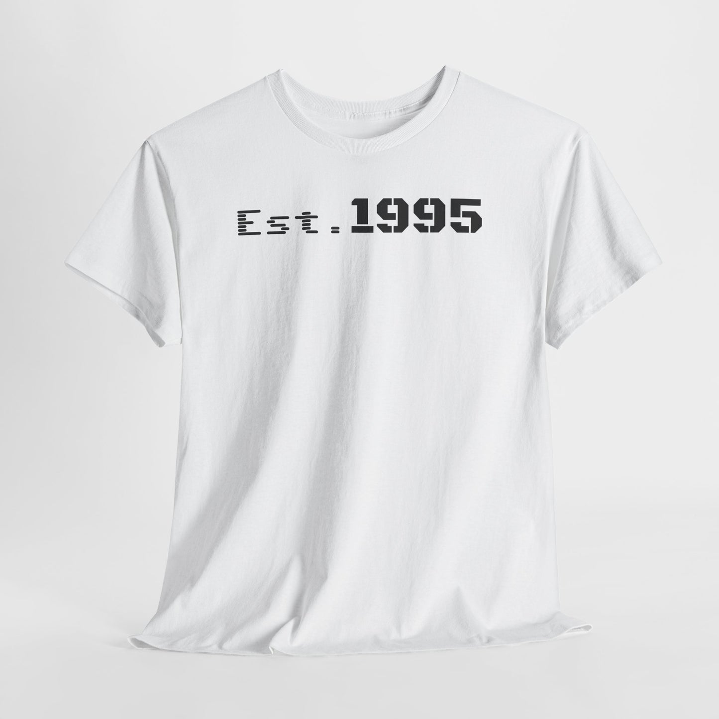 Unisex Heavy Cotton Tee - Est. 1995, Vintage Birthday Gift, Customizable Tee, Retro Unisex Shirt, Casual Everyday Wear