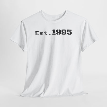 Unisex Heavy Cotton Tee - Est. 1995, Vintage Birthday Gift, Customizable Tee, Retro Unisex Shirt, Casual Everyday Wear