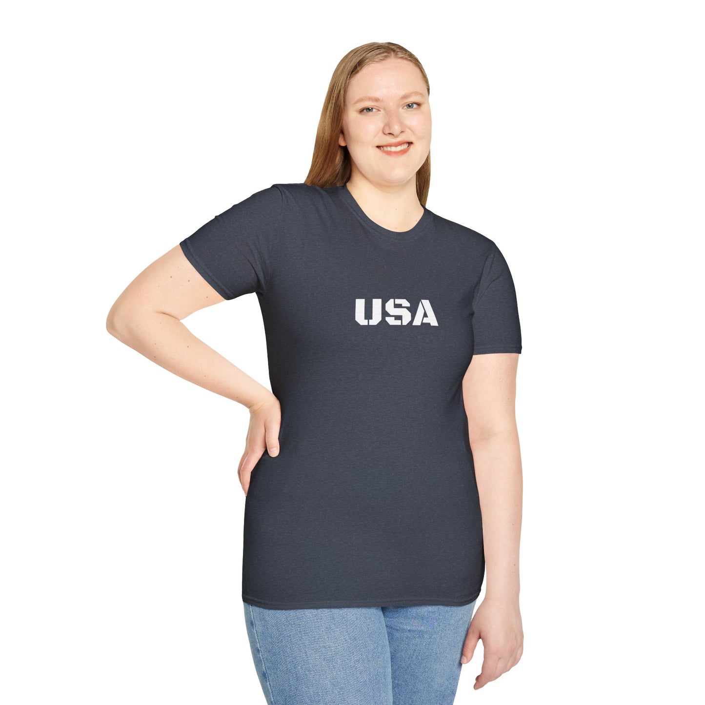 USA Unisex Softstyle T-Shirt, Casual Tee, Patriotic Apparel, Independence Day Gift, Everyday Wear, Comfortable Fashion