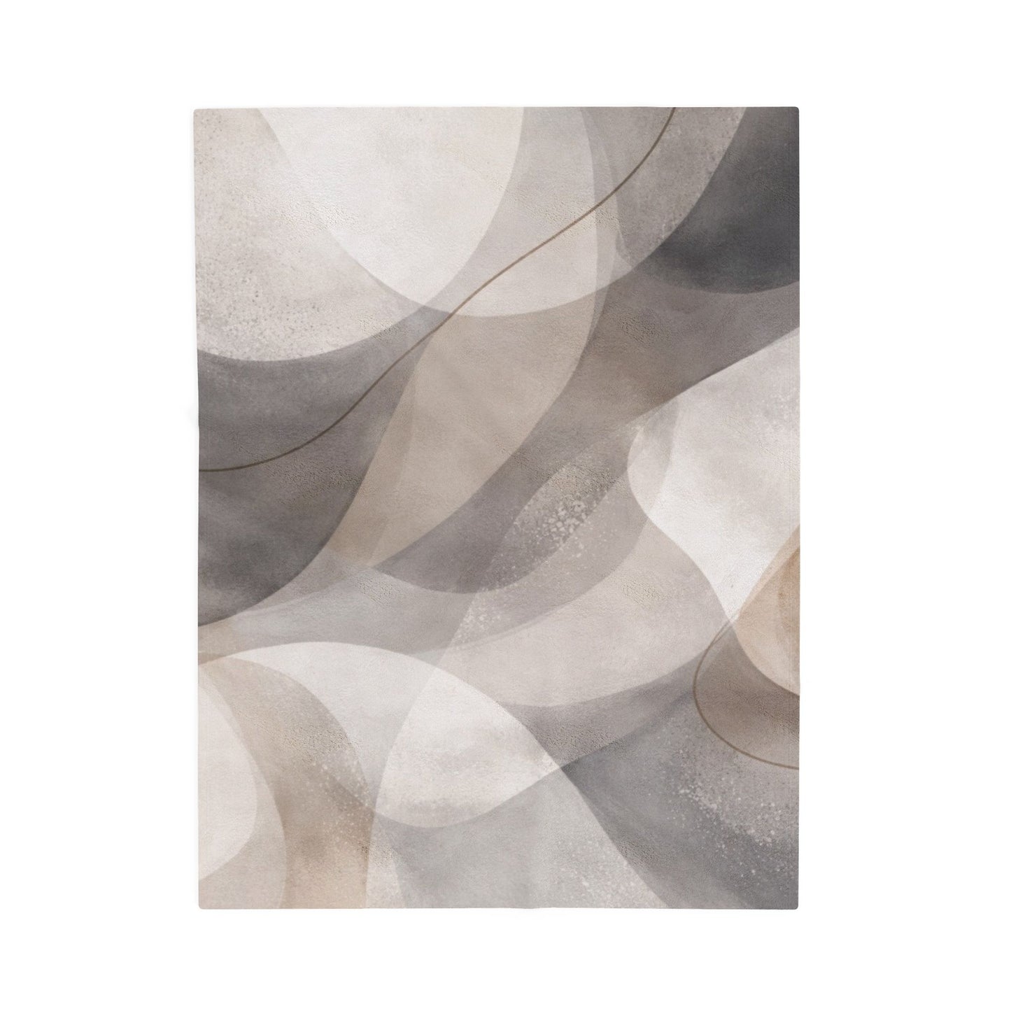 Neutral Abstract Watercolor Blanket | Modern Geometric Waves Throw