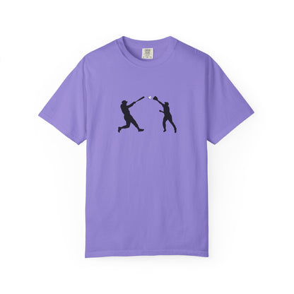 Minimal baseball player silhouette graphic T-shirt by Printify, featuring a simple sports-themed design on a casual tee.