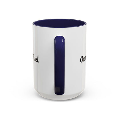 Printify Gamer Fuel coffee mug with accent design in 11oz or 15oz size, featuring a bold gaming-themed graphic.