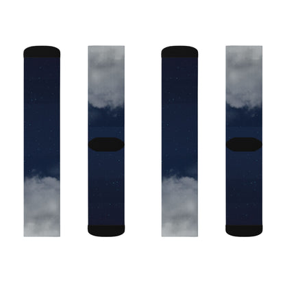 Night Sky Cloud Pattern Socks | Sublimation Crew Socks