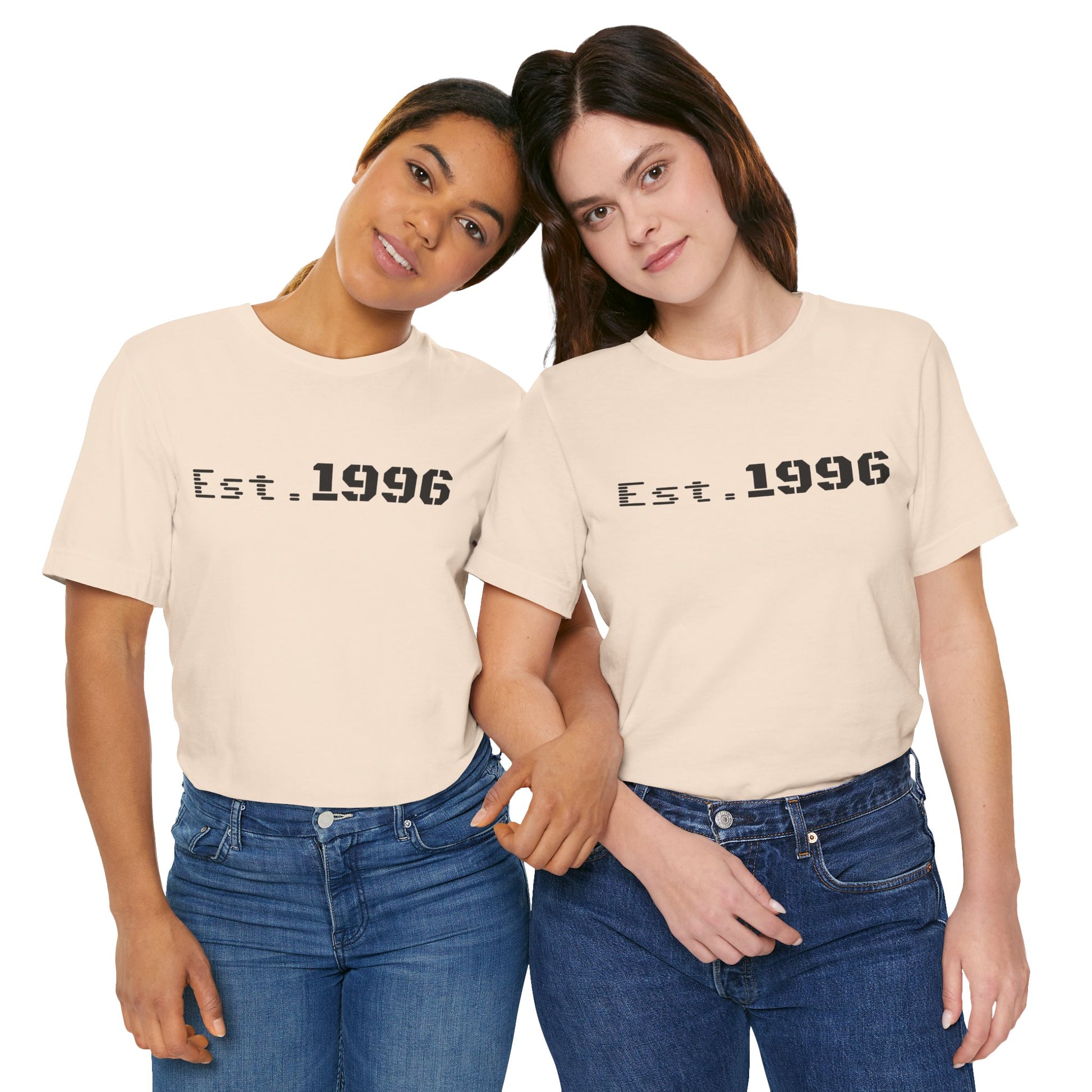 Vintage Est. 1996 T-shirt by Printify featuring retro design, perfect for birthday gift celebrating birth year.