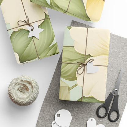Floral Lemon Wrap — Citrus Blossom Wrapping Paper Roll