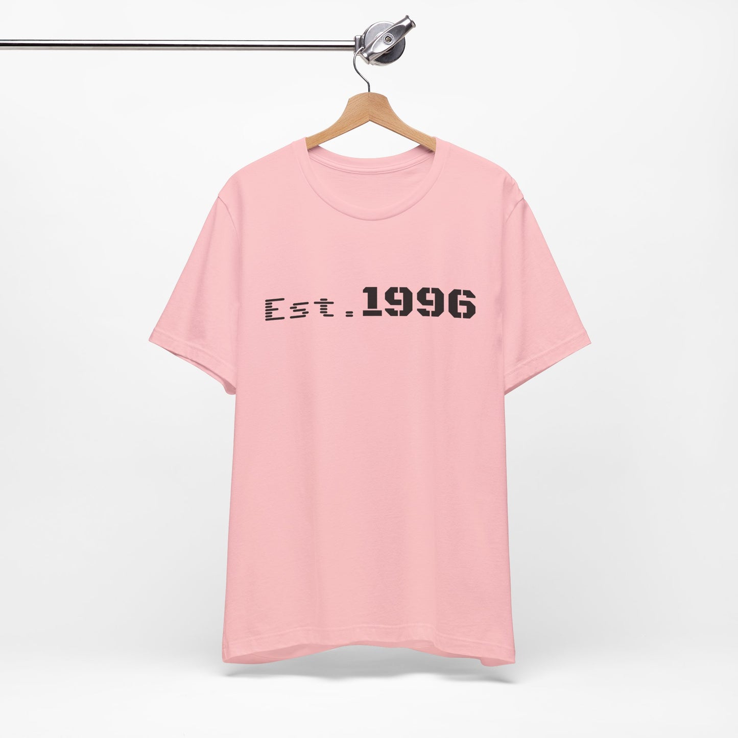 Vintage Est. 1996 T-shirt by Printify featuring a retro design, perfect for birth year birthday celebrations.