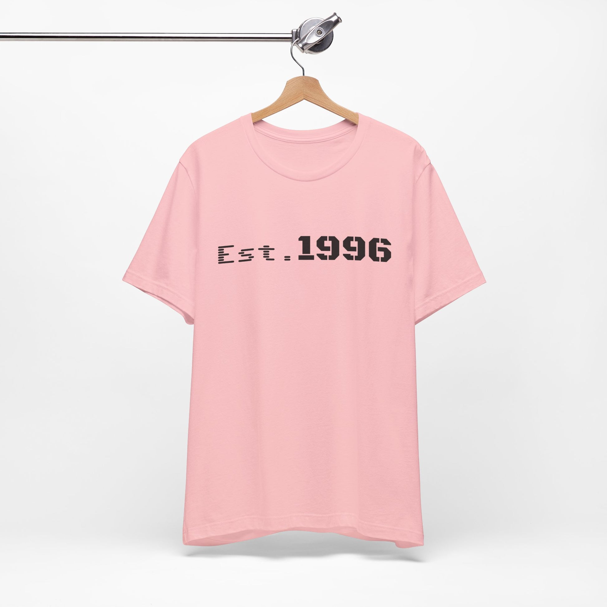 Vintage Est. 1996 T-shirt by Printify featuring a retro design, perfect for birth year birthday celebrations.