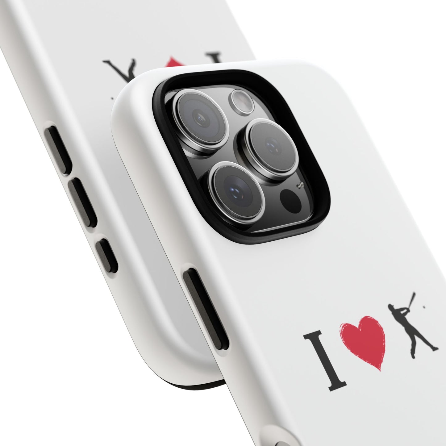 Baseball Love Phone Case, Tough Cases for Sports Lovers, i Heart Baseball Protection, Gift for Players, Cute Sports Case - TRV