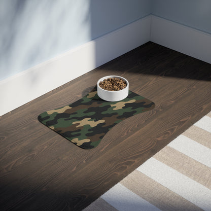 Camo Pet Feeding Mat — Waterproof Non‑Slip Placemat for Dogs & Cats