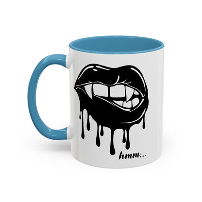 Dripping Lip Coffee Mug – "hmm..." Accent Ceramic Mug (11/15oz)