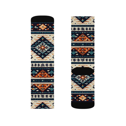 Southwestern Aztec Pattern Socks | Tribal Geometric Sublimation Socks