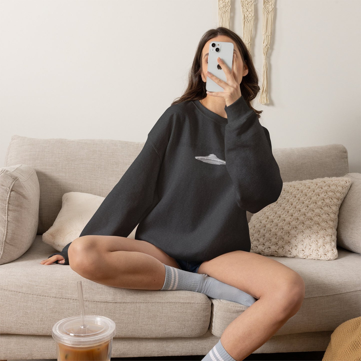 Relaxing UFO Driving Sweatshirt, Funny Gift for UFO Lovers, Unisex Crewneck Pullover, Casual Wear, Space Enthusiast Apparel