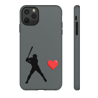 Printed baseball love phone case by Printify, durable protective case featuring sports-themed design for sports fans.