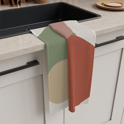 Abstract Organic Shapes Microfiber Tea Towel | Modern Neutral Kitchen