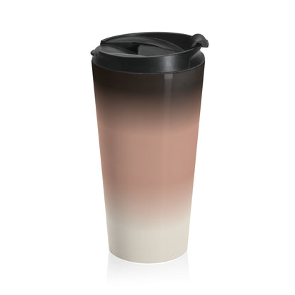 Neutral ombre 15oz insulated stainless steel travel mug - view 4