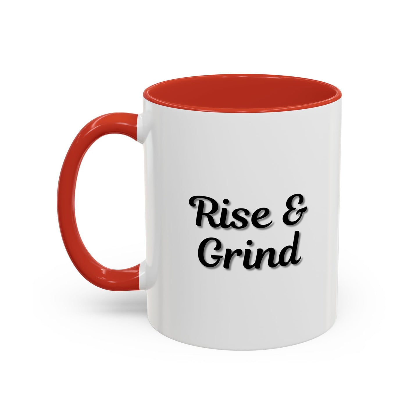 Motivational Rise & Grind Coffee Mug, Black Accent Mug, Daily Inspiration, Gift for Coffee Lovers, 11oz 15oz Ceramic Cup