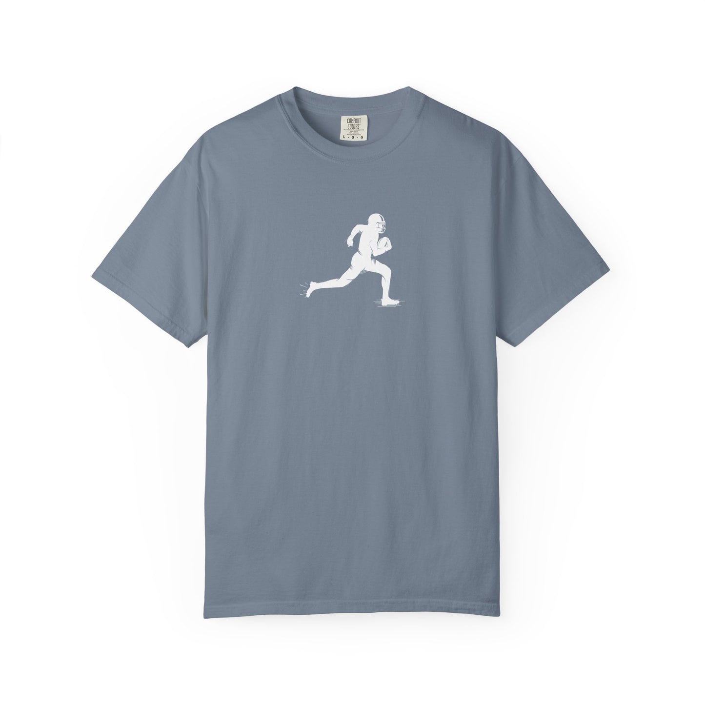 Sporty Unisex Garment-Dyed T-Shirt with Football Player Graphic, Activewear, Casual Wear, Gift for Runners, Fitness Apparel, Everyday Style