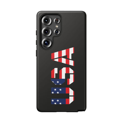 USA Phone Case with American flag design, durable Printify patriotic tough case for smartphones.
