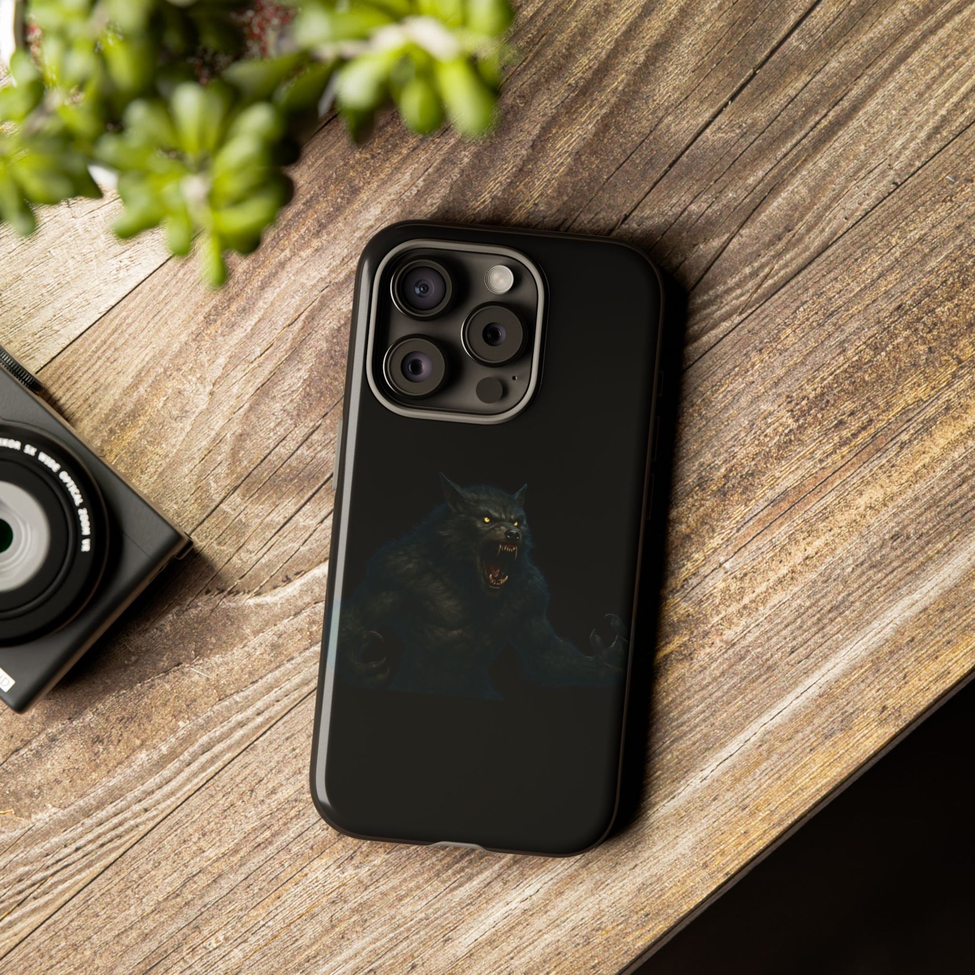 Werewolf Phone Case, Tough Cases, Black Panther Design, Gift for Animal Lovers, Phone Accessories, Fierce Phone Protection - TRV