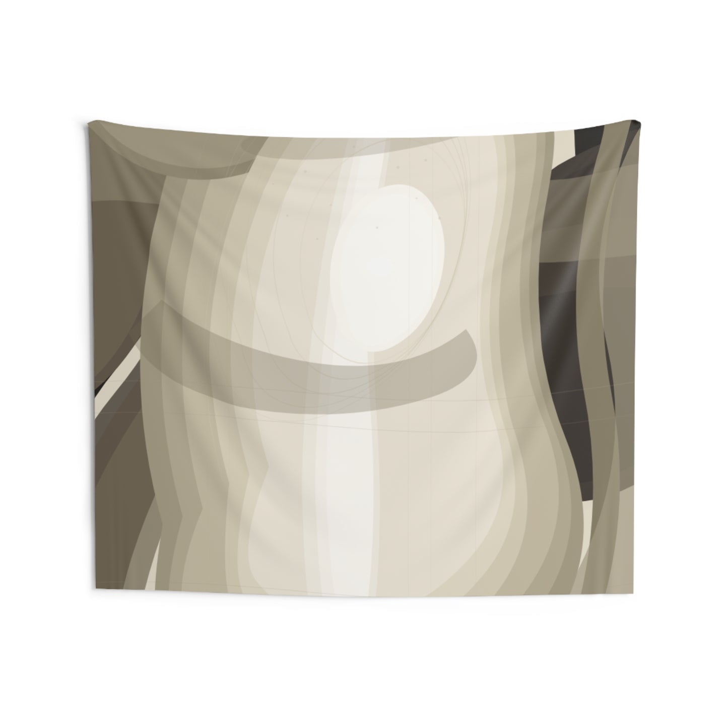 Abstract Neutral Tapestry — Beige Organic Shape Wall Art