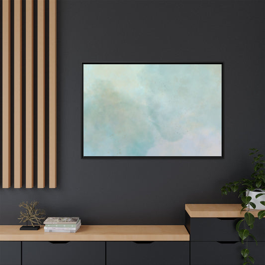 Soft abstract pastel watercolor design on matte canvas print by Printify, showcasing a calming, artistic wall art piece.