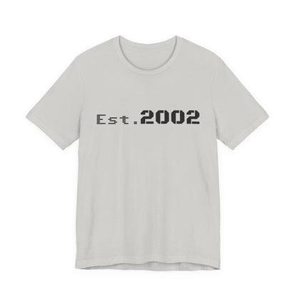 Vintage Est. 2002 T-Shirt by Printify featuring a classic design celebrating the year established.